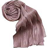 HURESON Women Premium Hijab Head Scarf Lightweight Shimmer Scarves Crepe Wedding Shawls and Wraps for Evening Dresses Shiny