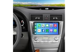B4U 4GB+64GB Car Radio for Toyọta Caṃry 2006-2011,9 Inch IPS Touchscreen Car Stereo with Wireless Carplay,Android Auto,GPS,Bluetooth,FM, Android 13 Camry Radio with Back-up Camera, Silver