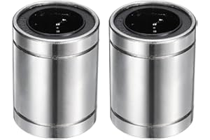 uxcell 2Pcs LM20UU Linear Bearing 20mm Bore 32mm OD 41mm Length Linear Ball Bearings Nickel Plated Surface Double Side Rubber