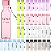 OMISTAR 36 PCS Water Bottles Bulk, 17 oz Colorful Plastic Water Bottles, Reusable Leak Proof Portable Water Bottle With Handle Strap for School Classroom Travel Camping Cycling Fitness