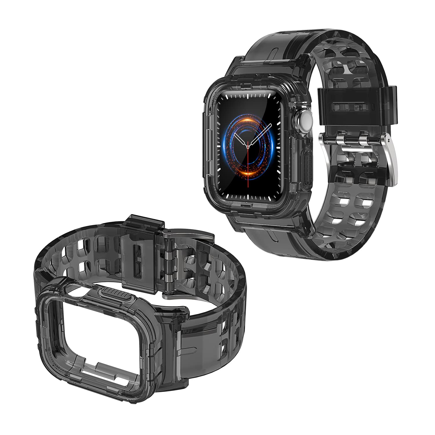 CBUS High Performance Sports Flex-Gel Strap with Metal Buckle Compatible with Apple Watch Series SE / 6/5/4/3/2 (Grey)