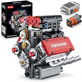 GISEGA Motorized V8 Engine Model Kit that Runs, 478-Piece 8-Cylinder Car Engine Building Kit, Build Your Own STEM Mechanical Model with Moving Pistons, Gears and Electric Motor for Adults and Teens