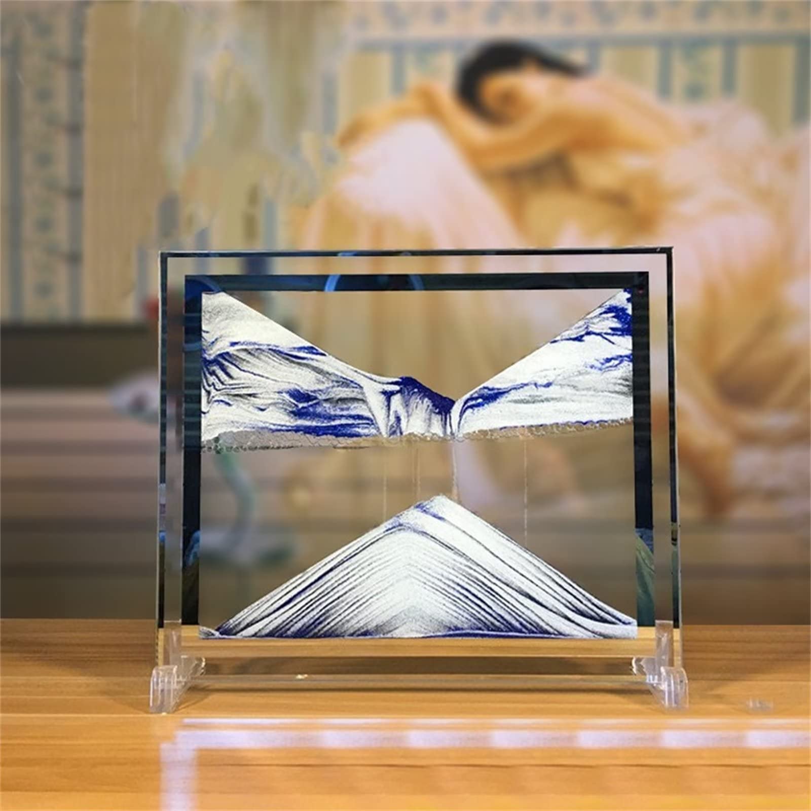 Photo 1 of LCDOCLAK Moving Sand Art Picture (12 * 10 in),3D Hourglass Deep Sea Sandscape,3D Desktop Art for Home Office Decoration