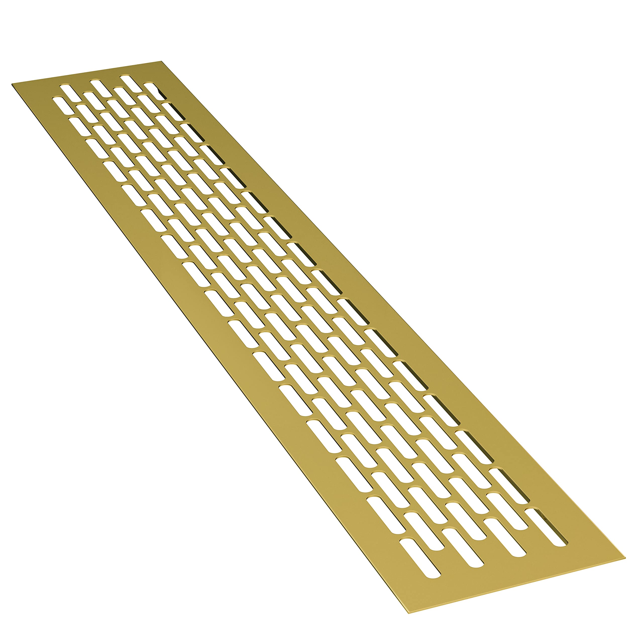 sossai® Aluminium Ventilation Grille - Alucratis (1 Piece) | Rectangular - Dimensions: 48 x 8 cm | Colour: Gold | Powder-Coated
