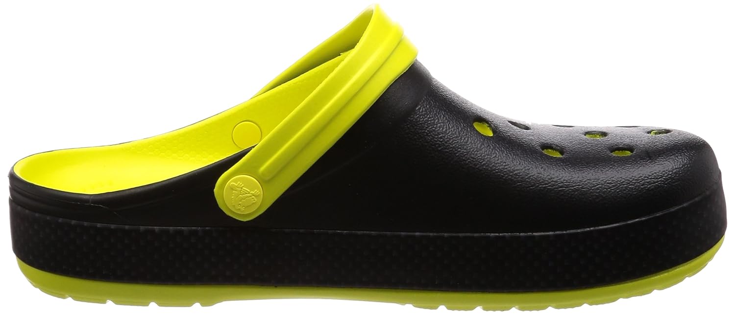 crocs unisex adult crocband carbon graphic clogss yellow