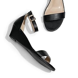 DREAM PAIRS Women's Ankle Strap Low Wedge Sandals
