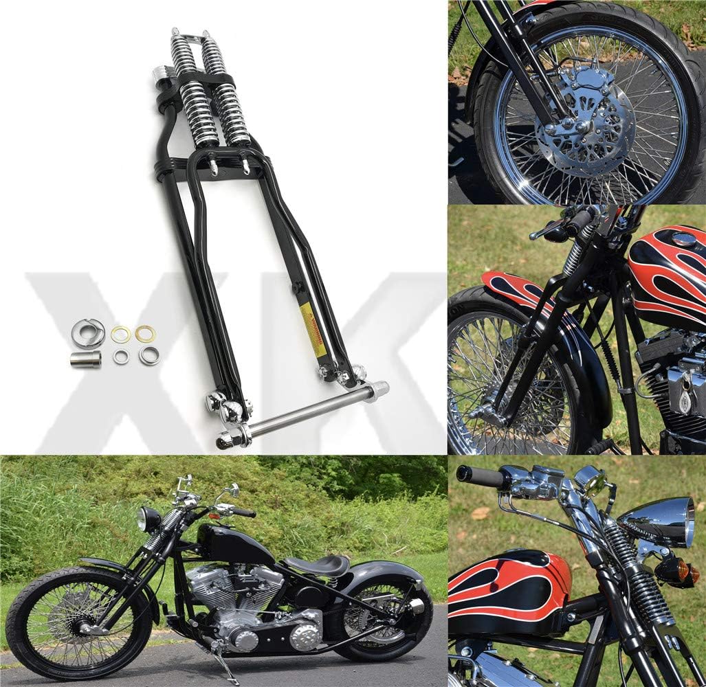 XKMT-BLACK SPRINGER FRONT END +2" OVER STOCK LENGTH WISHBONE Compatible With HARLEY & CUSTOM BIKE [B07M958YST]