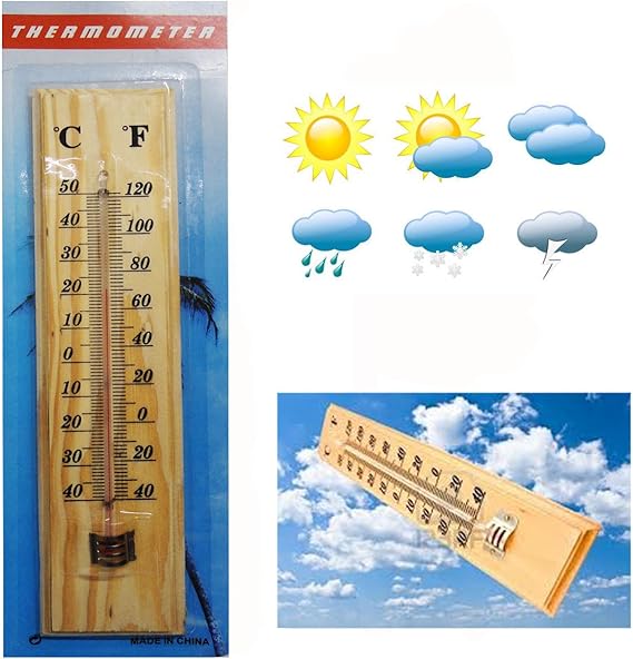 SupagardenIndoorOutdoor Greenhouse Wooden Thermometer /Poultry