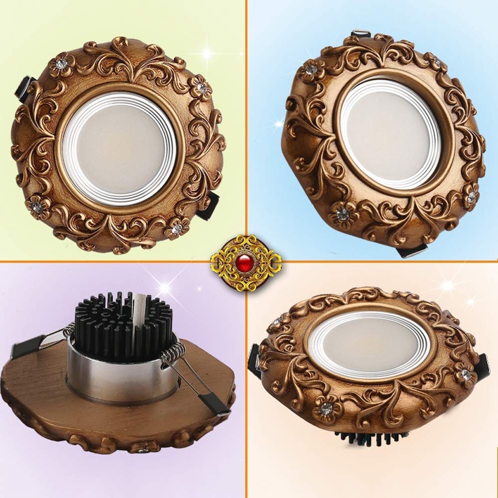 Modenny Europäische Vintage Villa LED American Strahler Bronze Panel