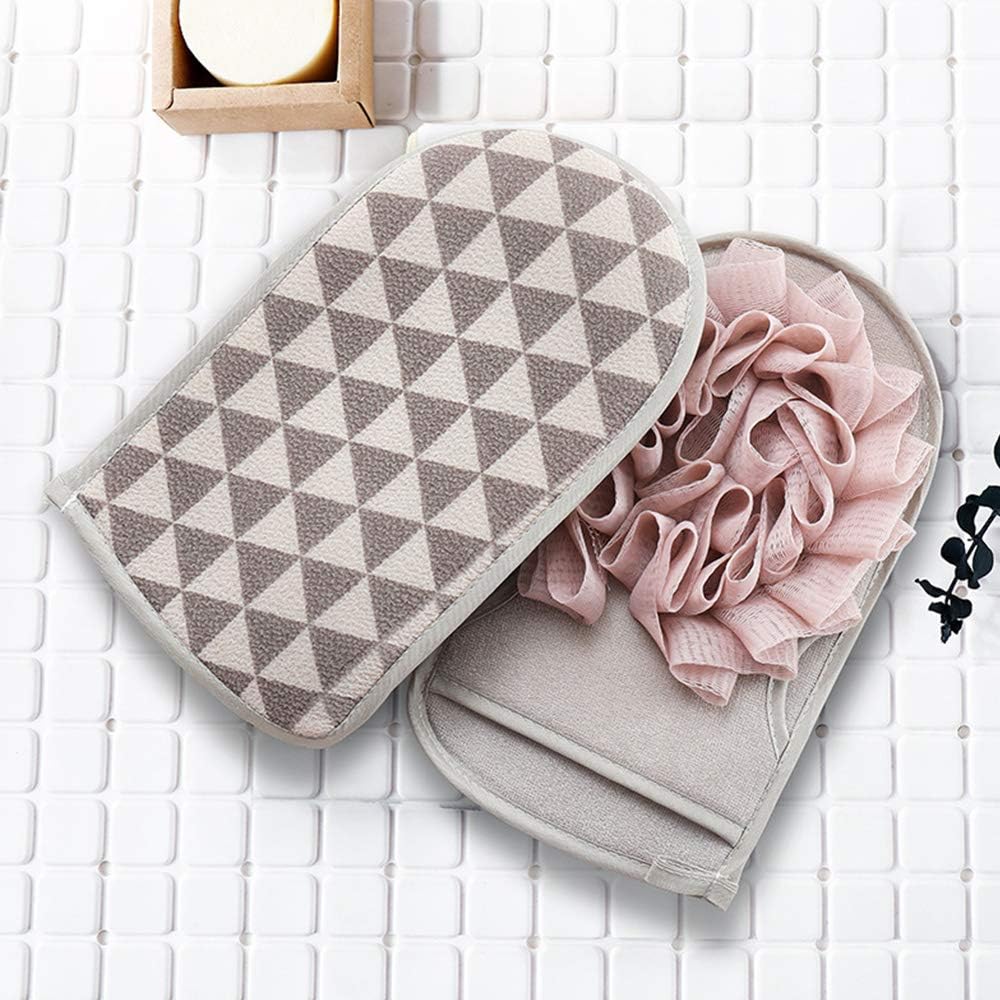 3 Pack Exfoliating Gloves,Double sided Bath Spongs Scrub Puff Mitts Body Scrubber Shower Ball For Men Women Clean Soothe Skin - Image 5
