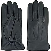 ZLUXURQ Luxury Mens Leather Gloves Cashmere Lined-Soft Comfortable Lambskin Touchsreen