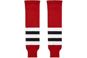 SIMY KNITS Canadian Made Classic Knit Hockey Socks, Team Colors, Ultimate Comfort & Durability, Senior to Junior Sizes