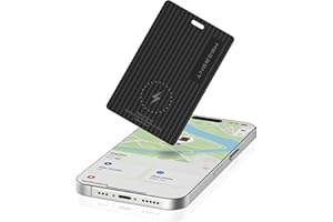 MSEBENT Slim Air Tag Wallet Tracker Card, [Apple MFi Certified], Wireless Charging, Work with Apple Find My, IP67 Waterproof, Item Locator for Keys, Bags, Passport, iOS Only, 1 Pack