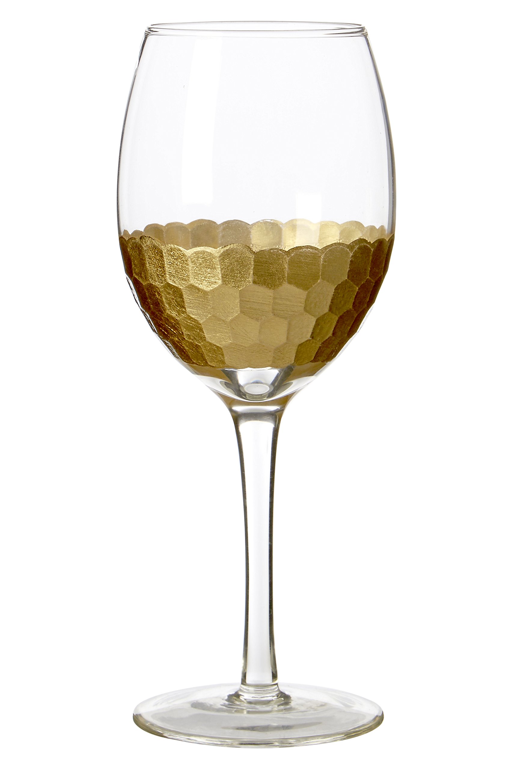 Premier Housewares Astrid Small Wine Glasses, Gold, 6 x 6 x 20 cm, Set of 4