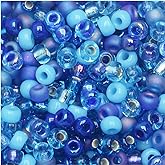 Miyuki Round Seed Beads Size 8/0 22g Blue Tones Mix
