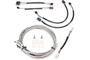 SHYYGL TIGERSGATE 14" Ape Hangers Cable Kit Plug & Play Turn Signals Wire & TBW & CAN Bus & Brake & Clutch Cable for 17-20 Harley Touring with ABS,Silver