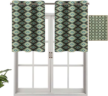 Hiiiman Cenefas de cortina con ojales y formas de rombo con detalles en