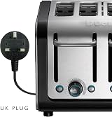 Dualit Architect 4 Slice Toaster Brushed Stainless Black Trim Extra Wide Slots view 2