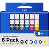 Topcolor Compatible for EPT552 Ink Bottles 6 Pack ET-8550 ET-8500 Replacement for EPT552 Ink Refill Bottle Work for Photo ET 8550 ET8550 Photo ET 8500 ET8500 8550 8500 Printers (BK PB C M Y GY)