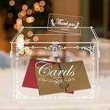 Benjia Acrylic Wedding Card Box Clear with Lock and Slot 28x22x23cm view 6