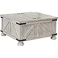 Signature Design by Ashley Carynhurst Casual Cocktail Table with Storage, Whitewash