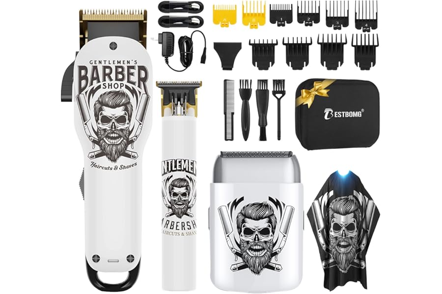 BESTBOMG® Hair Clippers for Men Professional, Beard Trimmer Kits & Sets, Electric Shavers, Hair Clippers & Trimmer Ceramic T-Blade, for Barber, for Gifts