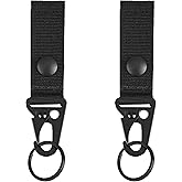 Azarxis Tactical Molle Key Ring Chain Gear Clip Key Keeper Keychain Nylon Belt Key Holder Carabiners Hanger Buckle Hook