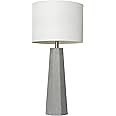 Elegant Designs LT3324-WHT Concrete Table Lamp with Fabric Shade