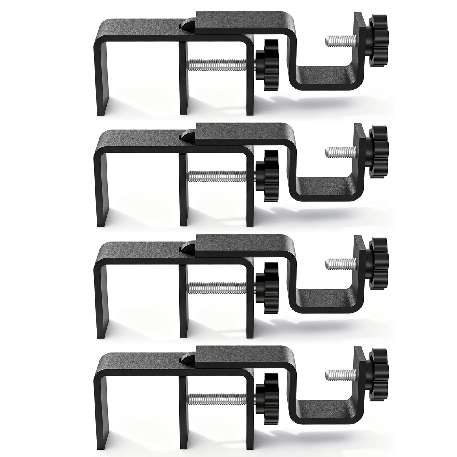 Photo 1 of ***PARTIAL SET, MISSING ONE - PRICE ADJUSTED***Outside Mounted Blinds Curtain Rod Bracket, 1.3-2" Adjustable, No Drilling Curtain Rods Holder for Over Blinds, Easy Install Tool-Free Hand-Twist Screws & Anti-Slip Square Base (Set of 4, Matte Black)