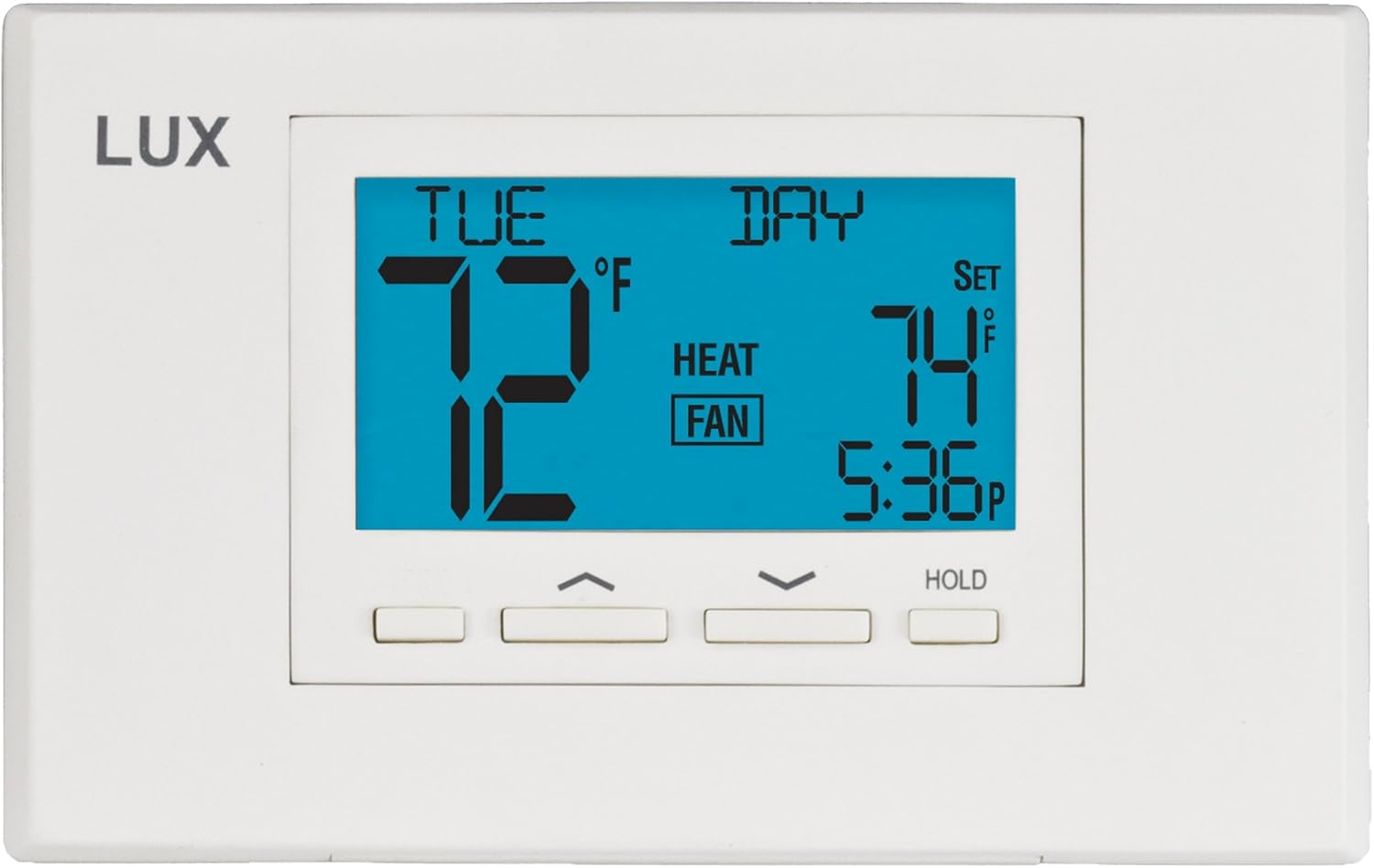 Lux Thermostat Program 7 day with selectable smart recovery, universal compatability