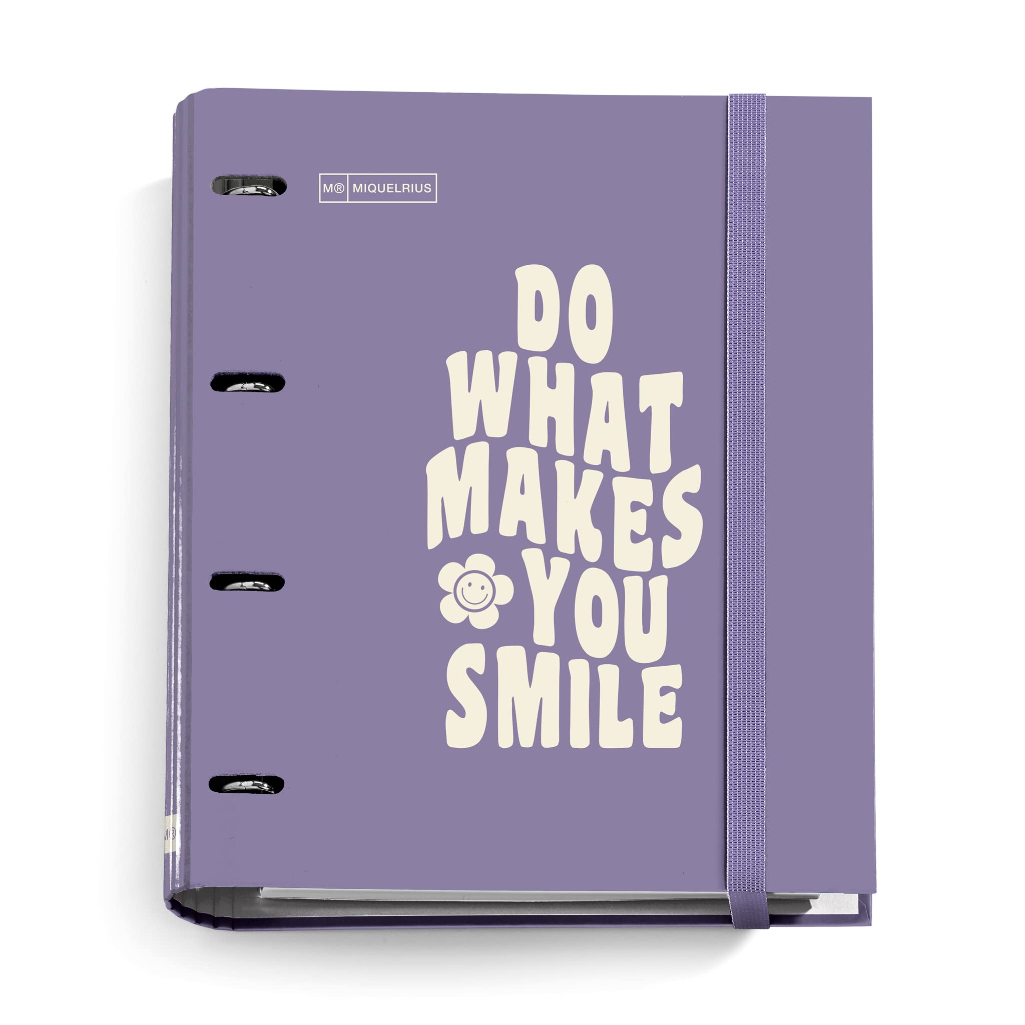 Miquelrius - 100% Recycled Notebook 4 Coloured Stripes A5 120 5x5mm Grid Sheets 80g Paper 2 Holes Recycled Cardboard Cover Eco Stripe Design