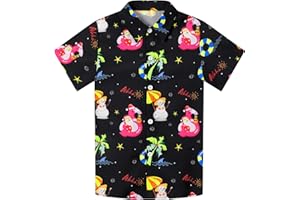Blueleaf Boys Hawaiian Shirt Short Sleeve Casual Button Down Beach Aloha Shirt Kids Summer Hawaii Shirts 5-14 Years