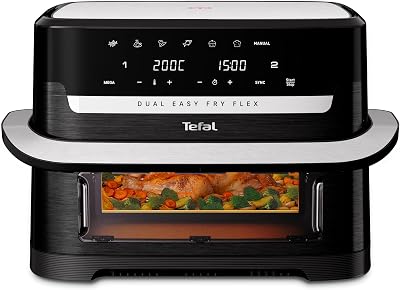 Tefal Easy Fry Flex Air Fryer Large 9L Dual Zone 5.5L+3.5L EY9228G1