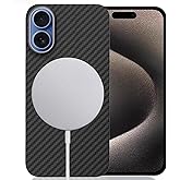 Sisyphy Aramid Fiber Case for iPhone 17 with Carbon Fiber Texture (Compatible for MagSafe), Super Slim Light Protective Cover Skin, Soft Touch Sturdy Durable Snap-on Back Cover