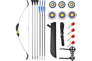 Moyujian Children's Bow and Arrow Adjustable LBS Detachable recurve Bow is a Gift for Teenagers Aged 5 to 15. Enjoy Archery Interaction with Children and Leave a Wonderful time