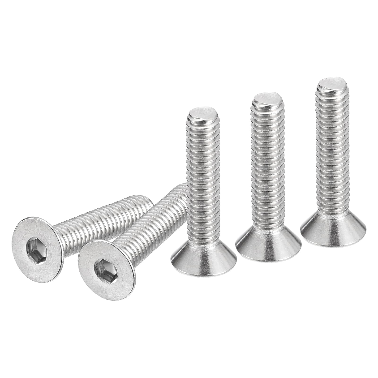 DTGN 5/16-18 x 1-1/2" Flat Head Socket Cap Screws, 10 Pack 304 Stainless Steel Hex Socket Flat Head Screws, Full Thread, Countersunk Bolts