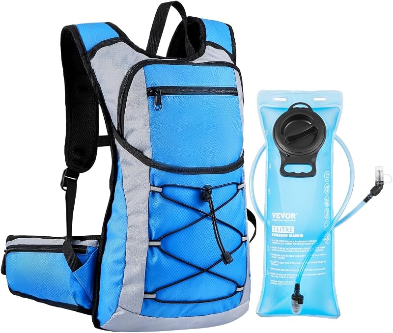 Trinkrucksack 15 L isolierter Rucksäcke mit 3 L TPU-Wasserblase Laufrucksack Wanderrucksäcke für Radfahren Laufen Ausflug Schwarz, Hydro-Wasser-Tagesrucksack für Männer und Frauen