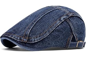 Quanhaigou Unisex Denim Newsboy Hats Flat Ivy Gatsby Cabbie Driving Berets Hat Cotton Dad Cap for Men Women