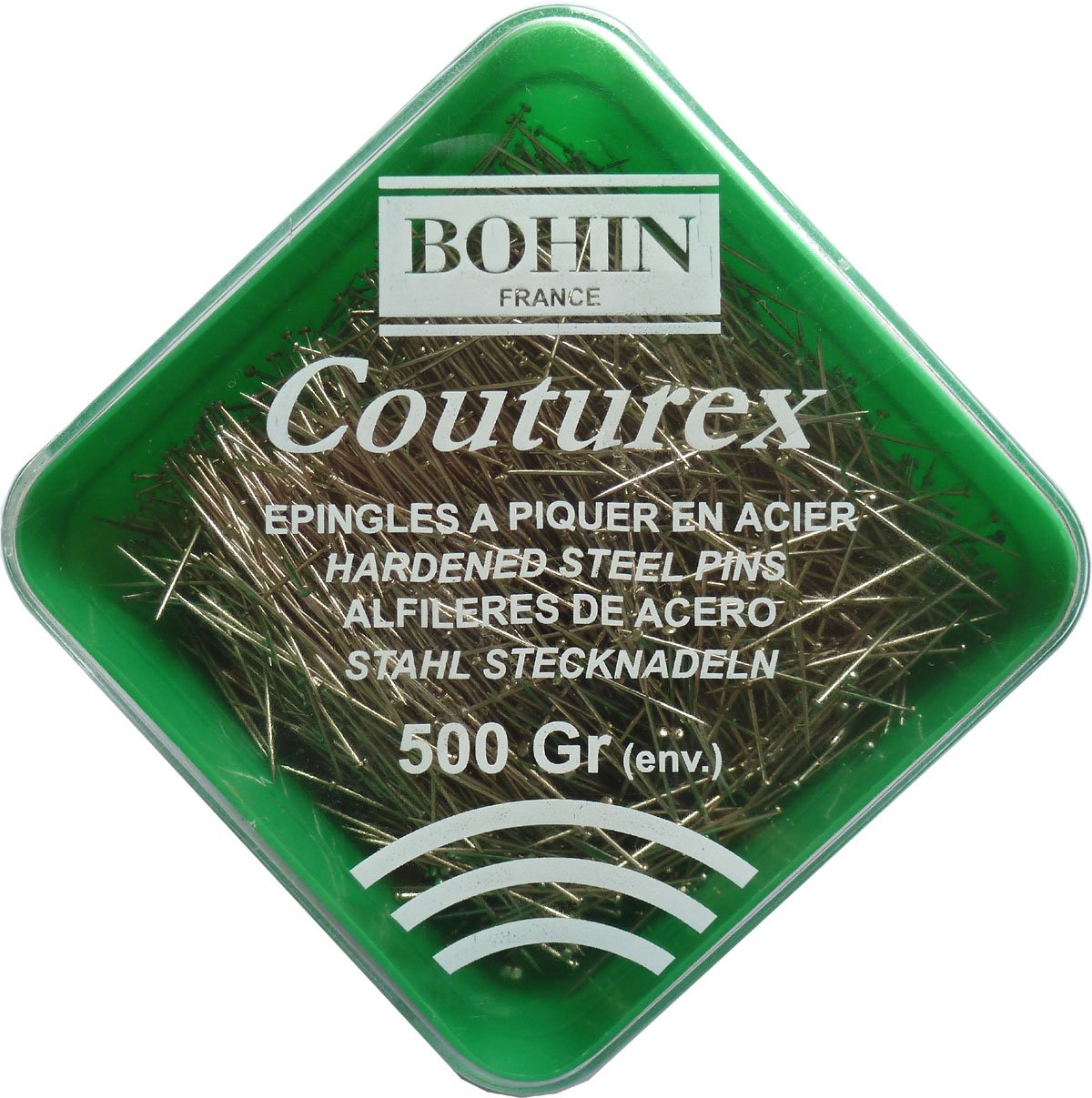 Bohin Couturex Pin Extra Fine 500g EC4 No. 3, Metal, Silver, 9 x 9 x 12 cm
