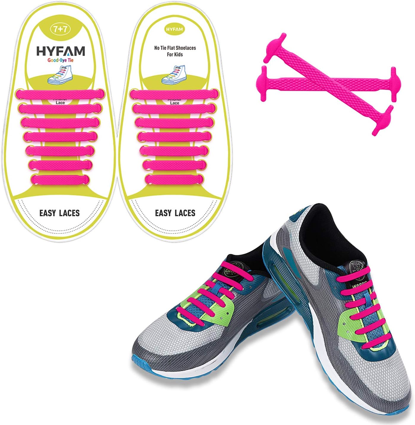 No Tie Shoelaces for Kids/Adults, Waterproof Elastic Silicone Tieless Shoe Laces for Sneakers Board Shoes Casual Shoes
