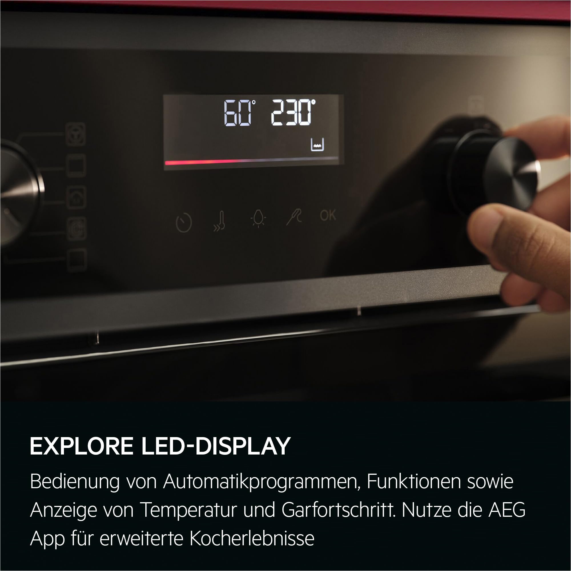 AEG Wifi Einbaubackofen, Serie 6 LED-Touchdisplay, Pyrolyse Selbstreinigung, 25% Dampfunterstützung: Außen Knusprig & Innen Saftig, Kerntemperatursensor für punktgenaues Garen, TR6PB50WSB 3