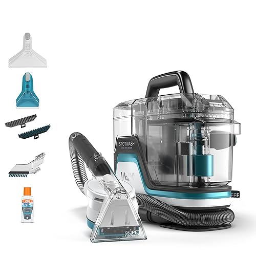 Vax SpotWash Home Pet-Design Spot Cleaner, Upholstery, Sofa, Stairs, Home, Car, Rug, Stain Cleaning Small Handheld Shampooer Machine, Solution, SpinScrub and Tools, 4.5kg, White / Blue, CDSW-MPXA