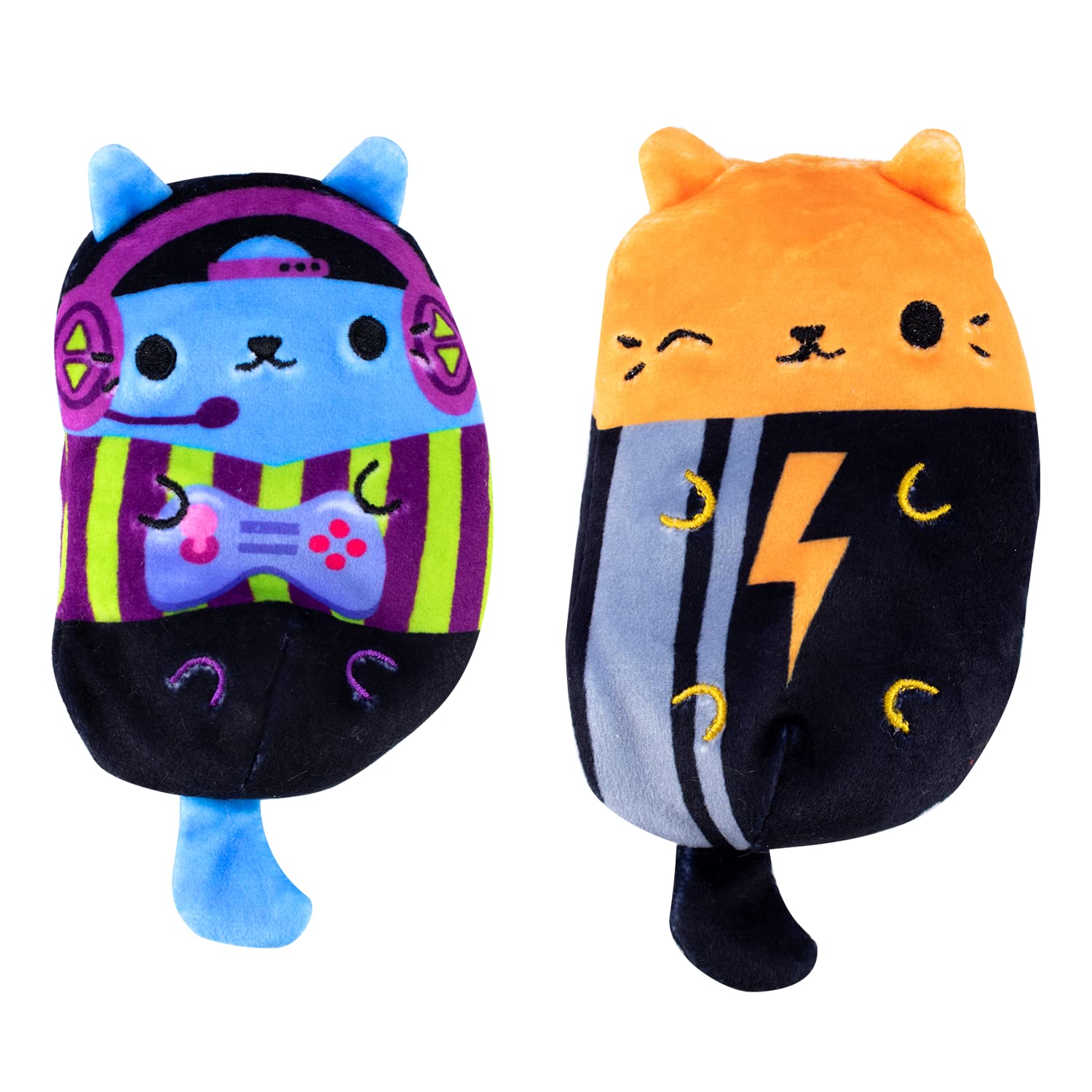 Cats vs Pickles - Gamer Kitty & Jolt! - 2-Pack - 4" Cute Cuddly Collectible Bean Plush Toy - Collect These as Stocking Fillers or Sensory Toys - Great for Kids, Boys, & Girls!