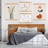 Benjia 4 Pack A3 Poster Frame Frames Teak Magnetic Hanger Kit 30cm view 5