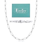 Eterjew 18K Gold Plated and 925 Sterling Silver Paperclip Chain Necklace for Women, 5mm Women's Chain Necklace, World's Top Craftsmanship Necklace for Women 16 18 20 22 24 26 Inch