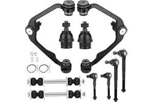 AUTSURLES 2WD Front Upper Control Arm with Ball Joint for Ford F-150 1997-2003 Expedition F-250 for Lincoln Blackwood Navigator 1998-2002 K8726 K8728 Inner Outer Tie Rod End + Sway Bar End Link Suspension Kit