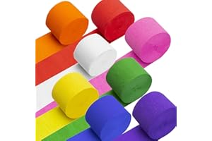 LAGYDSOVEF 8Rolls 656Ft Colorful Crepe Paper Streamers Paper Party Streamers for Birthday Wedding Bridal Baby Shower New Year Eve Christmas Engagement Party Decorations Rainbow Party Decorations Craft Supplies