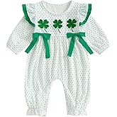 citgeett My First St Patricks Day Baby Girl Outfit Clover Long Sleeve Romper Jumpsuit Onesie Newborn Girl Outfits Clothes