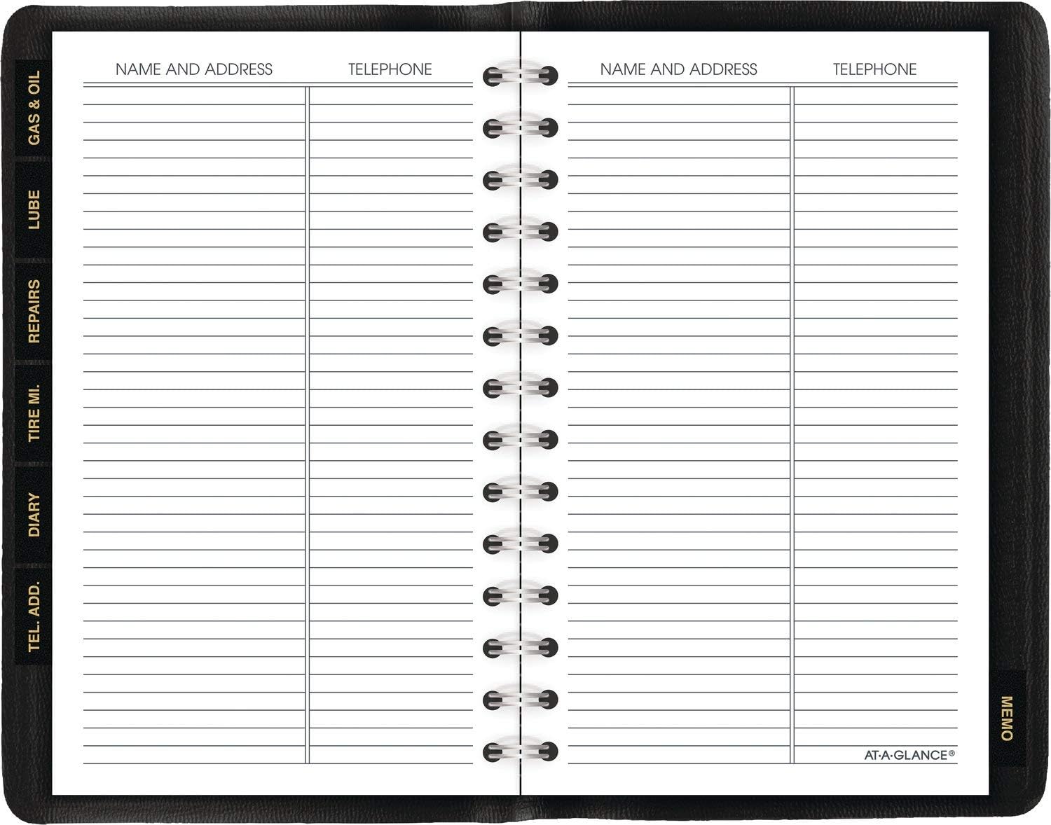 AT-A-GLANCE Auto Mileage Log Record Book, 3.75 x 6.12 Inches, Black (AAG8013505): Office Products