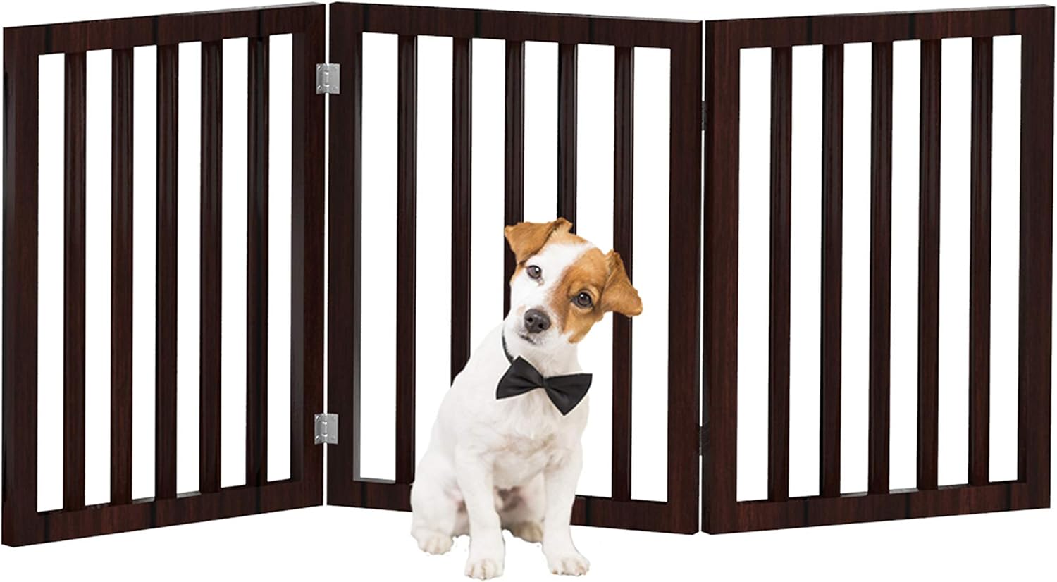 Freestanding Pet Gate 3 Panel Cream : Pet Supplies